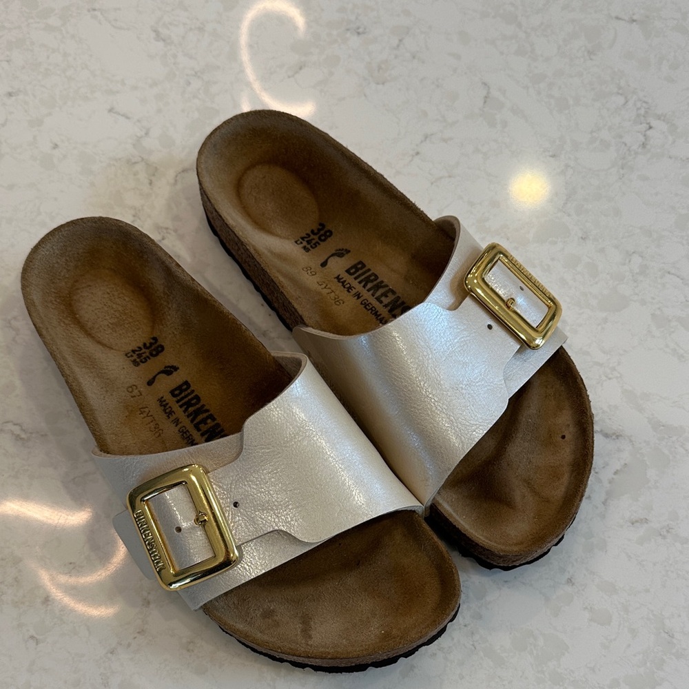 Birkenstock Tan Suede Footbed Sandal